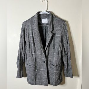 Old Navy Women's Size M Soft Cotton Plaid Blazer Work Career